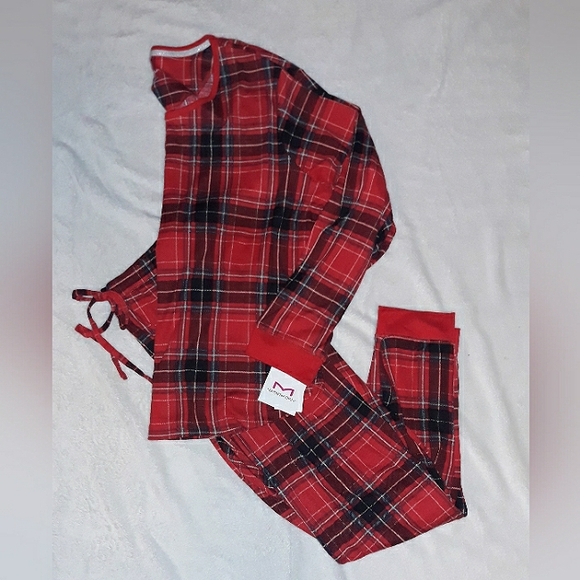 Maidenform 2 piece plaid pajama 1X womens set New - Picture 1 of 4